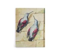Artery8 Two Wallcreepers Watercolour Painting Schouman Canvas Wall Art Print in Beige | Size: W18" x H24" Artery8 Beige W18" x H24"