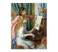 Artery8 Two Young Girls at the Piano Renoir Vintage Wall Art Print Poster | Size: W12" x H16" Artery8 Multicolor W12" x H16"