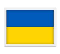 Artery8 Ukraine National Flag Patriotic Vexillology World Flags Country Region Poster Artwork Framed Wall Art Print A4