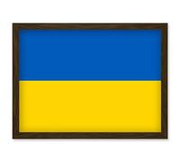 Artery8 Ukraine National Flag Patriotic Vexillology World Flags Country Region Poster Artwork Framed Wall Art Print A4