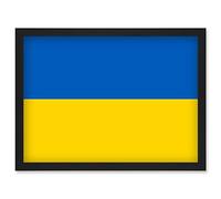 Artery8 Ukraine National Flag Patriotic Vexillology World Flags Country Region Poster Artwork Framed Wall Art Print A4