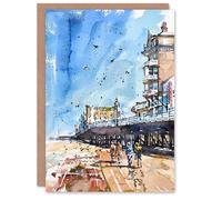 Artery8 Under the Promenade Brighton Beach Watercolour Greeting Birthday Card Him Her All Blank