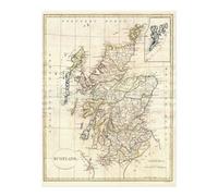 Artery8 Unframed Wall Art 1799 Clement Cruttwell Map Scotland Vintage - 12X16 Inch