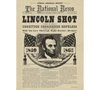 Artery8 Unframed Wall Art Abraham Lincoln Shot Front Page - 12X16 Inch