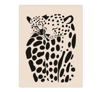 Artery8 Unframed Wall Art Abstract Cheetah Couple Animal Minimalism Design - 12X16 Inch