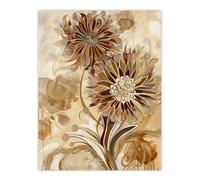 Artery8 Unframed Wall Art Abstract Earthy Wildflowers Floral Mandala Design - 12X16 Inch