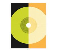 Artery8 Unframed Wall Art Abstract Kiwi And Orange Kitchen Artwork Black Green Orange Painting - 12X16 Inch