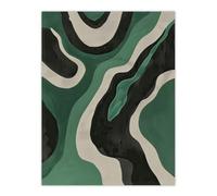 Artery8 Abstract Amazon River Green & Black Painting Wall Art Print | Size: W12" x H16" Artery8 Green W12" x H16"
