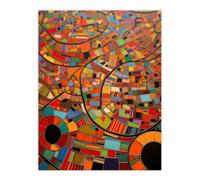 Artery8 Unframed Wall Art Aerial African Abstract Africa Bright Colours - 12X16 Inch