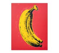 Artery8 Unframed Wall Art Banana On Watermelon Pink Artwork Minimalist Interior Decor Kitchen Yellow Red - 12X16 Inch