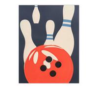 Artery8 Unframed Wall Art Bowling Ball And Pins Strike Simple Design Fun - 12X16 Inch