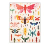Artery8 Unframed Wall Art Butterflies Bees Beetles And Bugs By Sofia Francis Insect Artwork Painting - 12X16 Inch