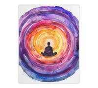 Artery8 Unframed Wall Art Chakra Purple Orange Energy Vortex Meditation - 12X16 Inch