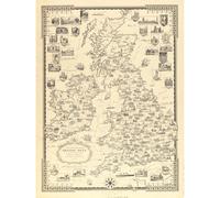 Artery8 Unframed Wall Art Chase 1935 Pictorial Map British Isles Buildings - 12X16 Inch