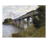 Artery8 Unframed Wall Art Claude Monet The Railroad Bridge In Argenteuil - 12X16 Inch
