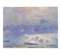 Artery8 Unframed Wall Art Claude Monet Waterloo Bridge - 12X16 Inch