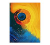 Artery8 Wall Art Print Concentric Circles Yellow Orange Blue Abstract Poster | Size: W12" x H16" Artery8 Yellow W12" x H16"