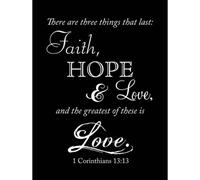 Artery8 Unframed Wall Art Corinthians 13 Faith Hope Love Quote Religion Bible Typography - 12X16 Inch