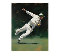 Artery8 Unframed Wall Art County Cricket Fielder Catch Action Artwork Gift For Him Fan Man Cave - 12X16 Inch