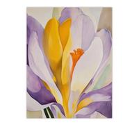 Artery8 Crocus Flower Abstract Watercolour Lilac Orange Wall Art Print in Purple | Size: W12" x H16" Artery8 Purple W12" x H16"