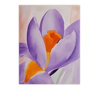 Artery8 Crocus Flower Orange Lilac Abstract Watercolour Wall Art Print in Purple | Size: W12" x H16" Artery8 Purple W12" x H16"