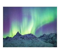 Artery8 Unframed Wall Art Dalsfelt Aurora Snowy Mountains - 12X16 Inch