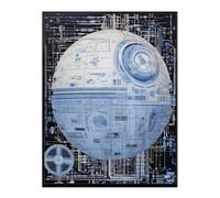 Artery8 Unframed Wall Art Dark Side Engineering Death Star Schematic Blue Science Fiction Technology Design - 12X16 Inch