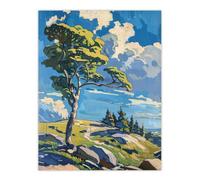 Artery8 Unframed Wall Art Dartmoor Bright Sunny Day Landscape Painting - 12X16 Inch