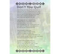 Artery8 Unframed Wall Art Don't You Quit Poem Motivation Typography Quote - 12X16 Inch