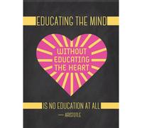 Artery8 Unframed Wall Art Education Teacher Mind Heart Aristotle Pink - 12X16 Inch