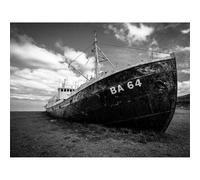 Artery8 Unframed Wall Art Ghost Abandoned Ship Boat Iceland - 12X16 Inch