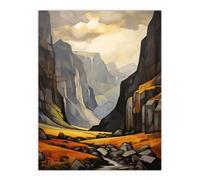 Artery8 Unframed Wall Art Glencoe Gorge Painting Atmospheric Sunlight Breaking Through Clouds - 12X16 Inch