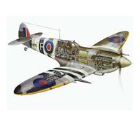 Artery8 Unframed Wall Art Illustration 1941 Supermarine Spitfire - 12X16 Inch