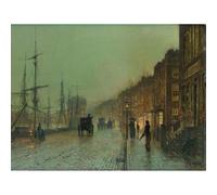 Artery8 Unframed Wall Art John Atkinson Grimshaw Glasgow Docks 1881 Old Master Painting - 12X16 Inch