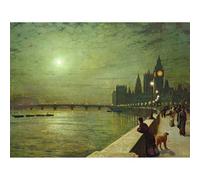 Artery8 Unframed Wall Art John Atkinson Grimshaw Reflections On Thames 1880 - 12X16 Inch
