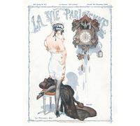 Artery8 Unframed Wall Art La Vie Parisienne New Year Cuckoo Clock Magazine Cover - 12X16 Inch