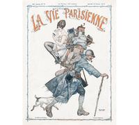 Artery8 Unframed Wall Art La Vie Parisienne Soldier Dog World War 2 Magazine Cover - 12X16 Inch