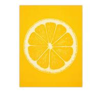 Artery8 Unframed Wall Art Lemon On Citron On Yellow Monotone Minimalist Kitchen Interior Decor - 12X16 Inch