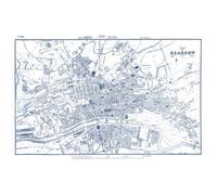 Artery8 Unframed Wall Art Map 1888 Glasgow City Scotland Plan Chart - 12X16 Inch