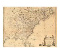 Artery8 Unframed Wall Art Map Antique Eastern Seaboard 1763 North America Atlantic Ocean - 12X16 Inch