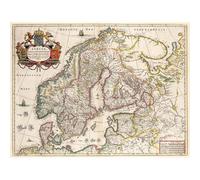 Artery8 Unframed Wall Art Map Antique Scandinavia Norway Sweden Finland - 12X16 Inch