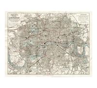 Artery8 Unframed Wall Art Map Bacon 1883 London City England Plan Chart - 12X16 Inch