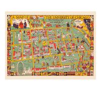 Artery8 Unframed Wall Art Map Fisher 1932 University Chicago Alumnae - 12X16 Inch