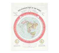 Map Gleason 1892 World Time Calculator Flat Earth Unframed Wall Art Print Poster Home Decor Premium
