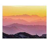 Artery8 Unframed Wall Art Misty Mountain Beautiful Sunrise Panorama - 12X16 Inch