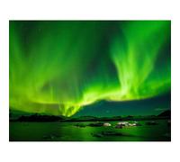 Artery8 Unframed Wall Art Northern Lights Aurora Borealis Green - 12X16 Inch