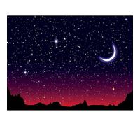 Artery8 Unframed Wall Art Painting Illustration Starry Night Sky Crescent Moon - 12X16 Inch