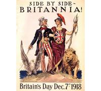 Artery8 Unframed Wall Art Political Usa Uk Post War Wwi Uncle Sam Britannia - 12X16 Inch
