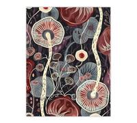 Artery8 Unframed Wall Art Psychedelic Mushroom Pattern Fungi Folk - 12X16 Inch