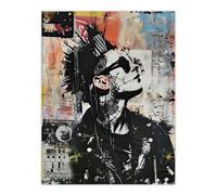 Artery8 Unframed Wall Art Punk Portrait Street Art Mohawk Bold Anarchy - 12X16 Inch